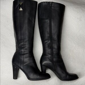 Alfani Slylarr Black Leather Knee-High Women's Boots - 7M